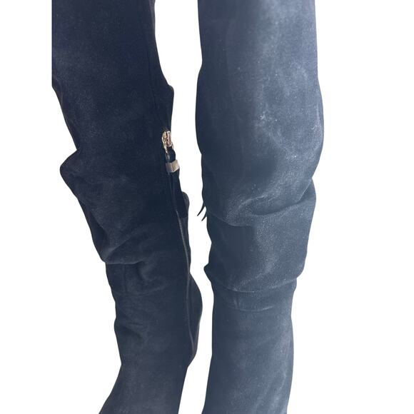 OTK Black Suede Slouchy Over the Knee Boots Comfort Dr. Scholl’s Message Sz. 6.5 - Picture 7 of 12